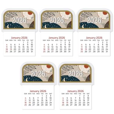 Imagem de Resurhang 5 minicalendários 2025 adesivos 2025, calendário adesivo para carro, calendário de parede pequeno, calendário mensal de 2025, para cartões de visita, caminhão, laptop, geladeira, escritório