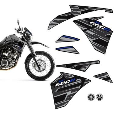 Imagem de Adesivo Faixa Yamaha Xt 660r 2015/2018 Moto Preta + Emblemas - SPORTIN