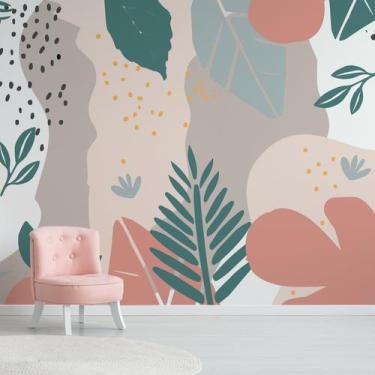 Imagem de Papel de Parede Painel Floral Folhagem 6 rolos - 9m² - Quartinhos