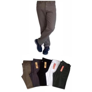 Imagem de Calça Sarja Masculina Tradicional 100% algodão corte Reto. - Trid Jean