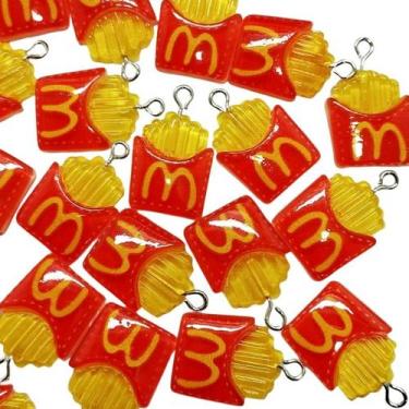 Imagem de Pingente de resina infantil (1 par) - IMPORTAÇÃO, Batata frita m trans
