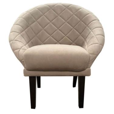 Imagem de Cadeira Sala de Estar Liz Veludo Bege - Mansão Decor