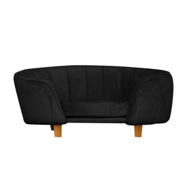 Imagem de Poltrona Cama Caminha Pet Laddi Veludo Preto Dvinn