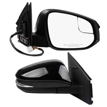 Imagem de Dasbecan Espelho de porta lateral do passageiro compatível com Toyota RAV4 2016 2017 2018 Aquecido Power Ajustável Manual Fold Spotter Mirror W/seta espelho retrovisor direito preto 7 pinos TO1321346