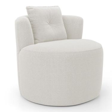 Imagem de Poltrona Orgânica Living Bob Com 01 Almofada Bouclê Off White - Desk Design