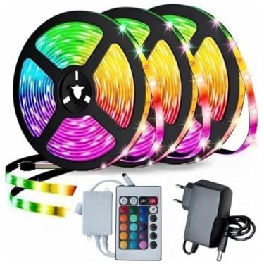 Imagem de Fita Led 5Metros RGB 5050 IP65 - Kit Completo Controle E Fonte (5 METROS, RGB - COLORIDA)