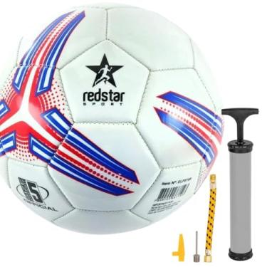 Imagem de Kit Bola de Futebol Campo Tamanho 5 + Bomba de Ar Resistente