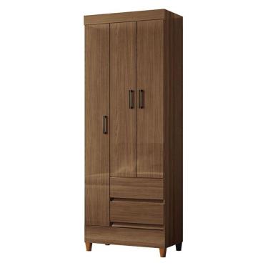 Imagem de Guarda Roupa Solteiro 3 Portas Com Pés Fit Jequitibá Acetinado - Santos Andirá