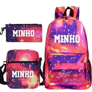 Imagem de Conjunto de mochilas escolares Strays Kids Backpack Messenger