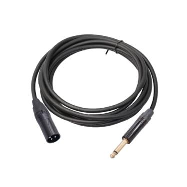 Imagem de XCPHGFM Cabo de áudio de 6,35 mm TRS estéreo macho para XLR macho cabo de interconexão balanceado cabo de remendo concha de liga de zinco para misturador microfone alto-falante plug and play plugue b