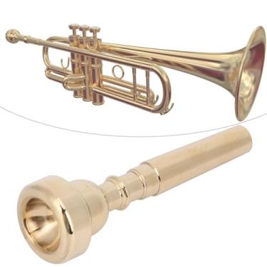 Imagem de Generic Bocal de Trompete de Latão Elegante, Acessório de Instrumento Musical Durável e Resistente Ao Desgaste para Voz Clara e Doce, Modelos Bb Tone 3C 5C 7C, 1 Unidade (7 C dourado)