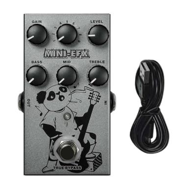 Imagem de RiToEasysports Pedal de Efeitos de Guitarra, Ajuste de Metal Mini Guitarra Elétrica Overdrive Pedal Distorcido 9 Tons 3 Banda Eq para Guitarristas Iniciantes