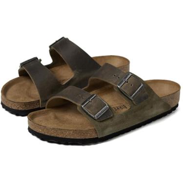 Imagem de Birkenstock Sandália masculina Arizona-camurça/couro oleado, Tomilho, 12-12.5