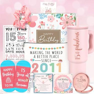 Imagem de Presentes de aniversário para meninas de 15 anos de idade para meninas de 15 anos, presente moderno, presente de feliz aniversário de 15 anos, ideias legais para presentes de 15 anos, conjunto de