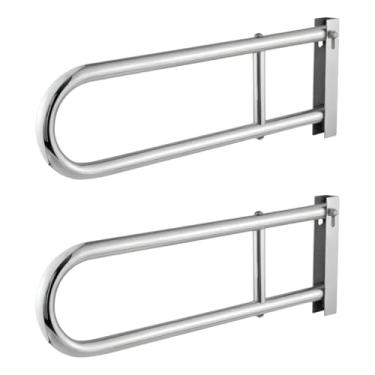 Imagem de Barra de Apoio Articulada 60cm Inox Banheiro Acessível para Idoso e PCD 2 unidades
