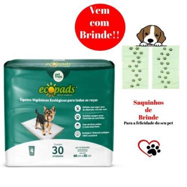 Imagem de Tapetes Higiênicos Ecopads 60x55 30Unidades Petmais+BRINDE! - Pet Mais