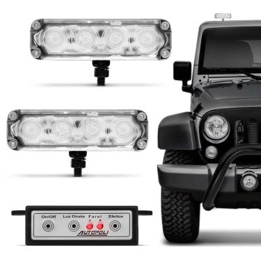 Imagem de Farol Slim Strobo Estrobo Safetycar Luz Milha Power Led Azul Par