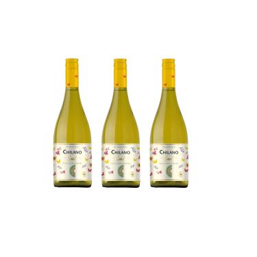 Imagem de Kit Vinho Chilano Sunset Branco Seco Chileno 750ml 3unidades