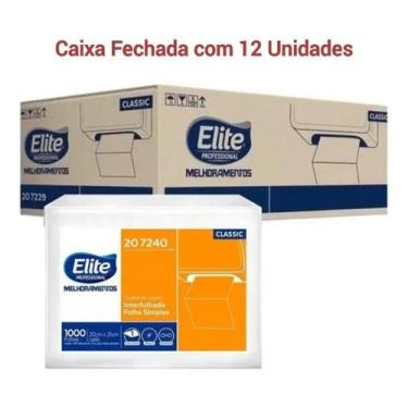 Imagem de Kit 12 Papel Toalha Interfolhado com 1.000 Folhas - Elite