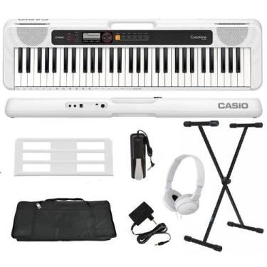 Imagem de Teclado Casio CT-S200 61 Teclas Branco + Suporte + Capa + Pedal + Fone