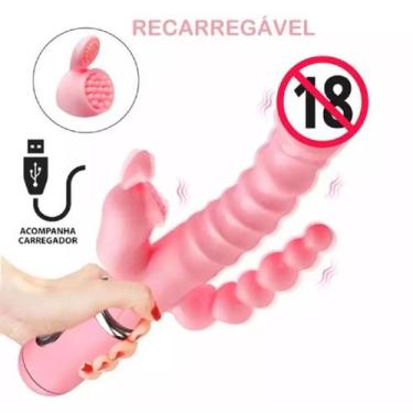 Imagem de Plug Anal Vibrador Feminino e Estimulador de Clitóris 12 Vibrações 3 e