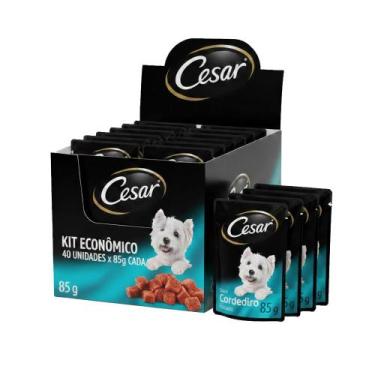 Imagem de Kit Ração Úmida Cesar Sachê Cortes Selecionados Cordeiro Assado ao Mol