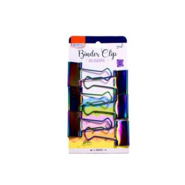 Imagem de Clips para Papel Binder BRW Rainbow Prendedor Metálico 25MM Blister co
