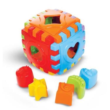 Imagem de Brinquedo Cubo Colorido Com Blocos de Montar 5 Peças Maral Baby Clube,