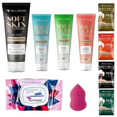 Imagem de Kit Limpeza Facial Sabonete Detox Carvão Maquiagem Completo - Bella Fe