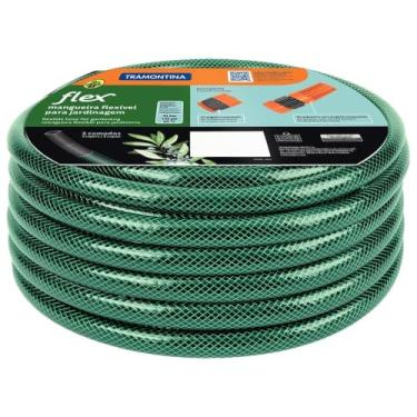 Imagem de Tramontina Mangueira Flex Com Engates Rosqueados E Esguicho Em Pvc Verde 10 M