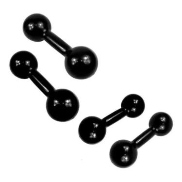 Imagem de Kit Par Halteres Bola 2kg E 3kg Emborrachados Musculação-Unissex