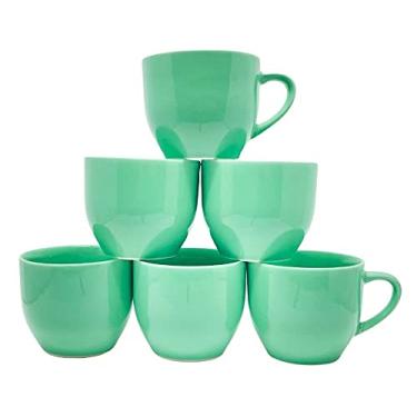 Imagem de Jogo 6 Xicaras De Porcelana Para Café Chá 170ml Caixa Em Mdf Decorada Várias Cores cor:Verde