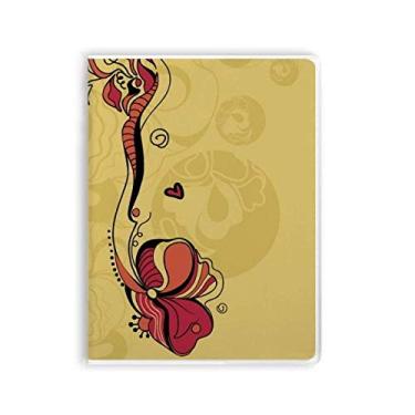 Imagem de Caderno de plantas de flores coloridas, capa de chiclete, diário de capa macia