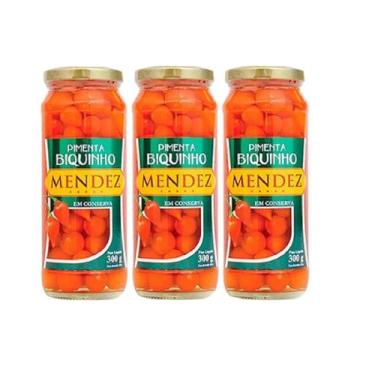 Imagem de Kit Pimenta Biquinho em Conserva Mendez 300g 03 Vidros