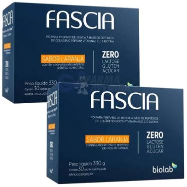Imagem de Fascia Colágeno Sabor Laranja Kit 2 Caixas C/30 Saches Cada Caixa