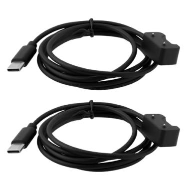 Imagem de OTOTEC Cabo carregador magnético tipo C, 2 peças, cabo de carregamento para smartwatch compatível com Samsung Galaxy Fit 3 2024, preto, 100 cm