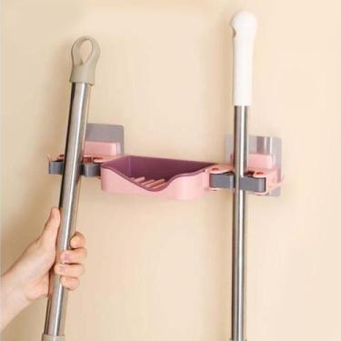 Imagem de Suporte Para Sabonete Vassoura Rodo De Parede Cor:Rosa - Shopmix