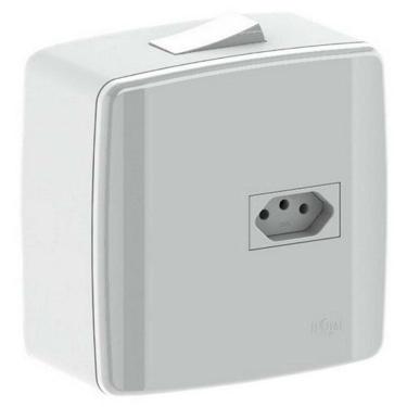 Imagem de Caixa 4x4 Sobrepor Ilumi C-1 Interr 25a.+tomada 2p+t. 20a