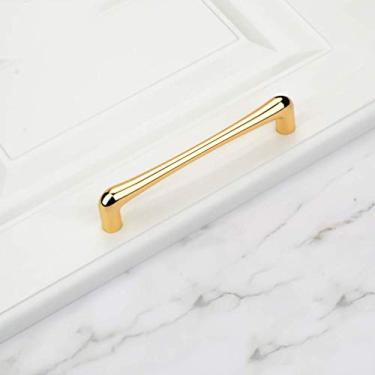 Imagem de Puxador de porta de armário simples moderno, puxador de armário de bar de cozinha em forma de gota, puxadores de gaveta de hardware de armário de móveis de liga de zinco para banheiro, ouro brilhante,