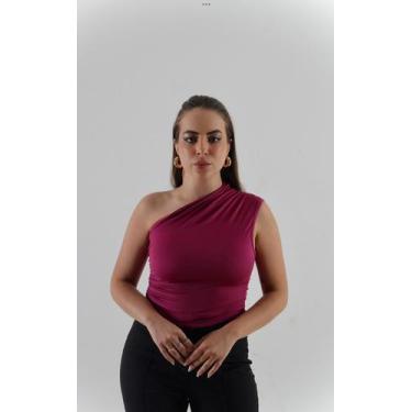 Imagem de Blusa nula manga um ombro só lilás roxo - Intensy boutique, P