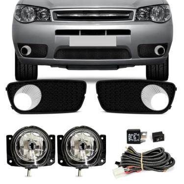 Imagem de Kit Farol de Milha para Palio Siena 2005 a 2010 Weekend 2004 a 2007 Completo com Grade Moldura Chicote Botão e Relê Auxiliar Neblina