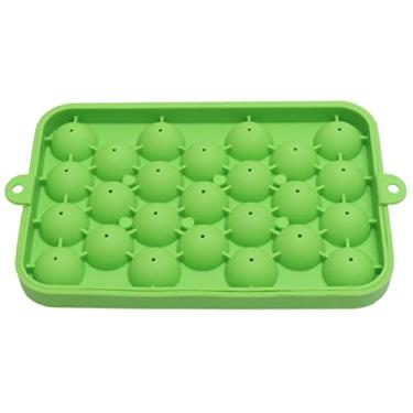 Imagem de Bandeja de esfera de gelo redonda de silicone Fácil liberação 25 grade Mol da fabricante de bolas de gelo com tampa para coquetéis Coffee Bars Festas Material Durável de (Verde)
