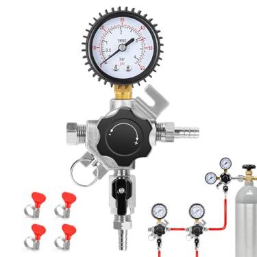 Imagem de IMAICTUU Cerveja Regulador Secundário Bar Wall Regulator com 8 mm Outlet Barb 0-60psi Regulador de Nitrogênio Regulador de Nitrogênio com Plugue para Barra, Restaurante Paty