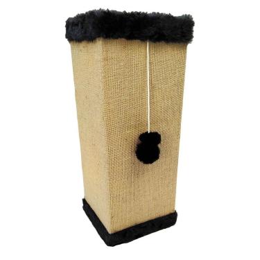 Imagem de Arranhador para Gatos Protetor de Canto Preto 52cm X 20cm