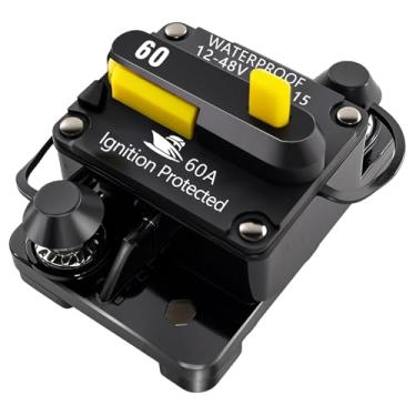 Imagem de Disjuntor 1865115 MKR-27 60 Amp, substitui todos os motores elétricos de pesca elétrica Minn Kota 12V/24V/36V/48V, proteção à prova d'água e de segurança