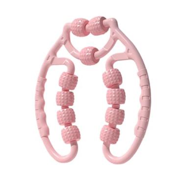 Imagem de Colaxi Rolo de massagem, rolo muscular, 11 rodas, treino, exercício, massagem versátil nas pernas, braçadeira circular para antebraço, braços e panturrilhas, Rosa