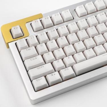 Imagem de mintcaps Crystal Jelly White Keycaps, Shine Through translúcido conjunto de teclas personalizadas 134 teclas, teclas de teclado de perfil OEM para 60%/65%/75%/80%/95%/100% Cherry Gateron MX mecânico