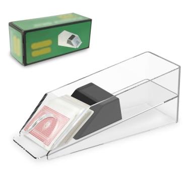 Imagem de Tabuleiro de Blackjack 4/6 Deck e Descarte, Ampla Capacidade de Armazenamento, Dispensador de Cartão de Acrílico Transparente Premium para Baralhar, Deck de Pôquer de Tamanho Padrão, Noite de Jogo