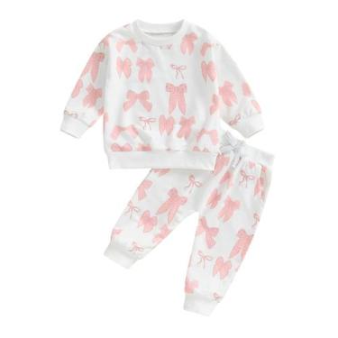 Imagem de Conjunto de roupas Farrubbyine8 Cute Baby Girl, moletom com calças de 
