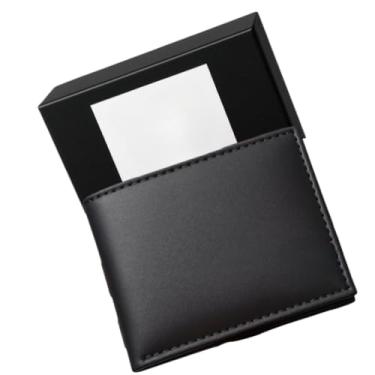 Imagem de Carteira Masculina Couro, Slim Sintético Preto (Preto)